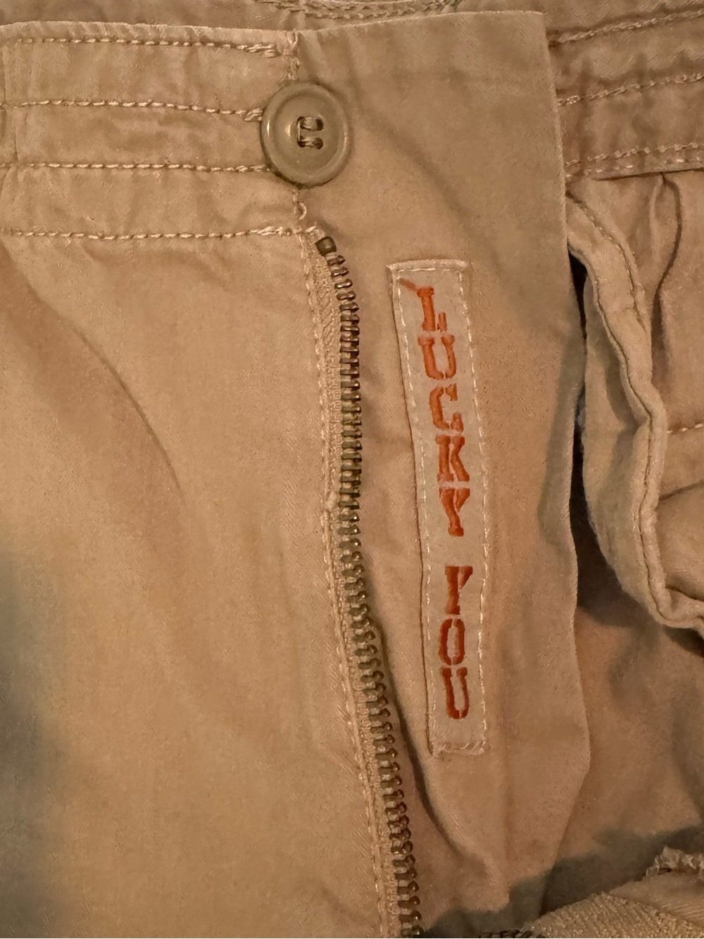 Lucky Brand Men's Khaki Casual Shorts 🍀 100% Cotton 🍀  34 waist 🍀 Lucky You